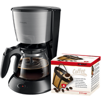 Laagste prijs Philips Daily HD7462/20 Zilver + Scanpart Permanent Filter